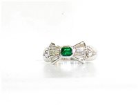 Anello Stocco Gioielli Donna in Oro bianco Smeraldo 0.15 Ct ANSB01-13 - ANSB01-13